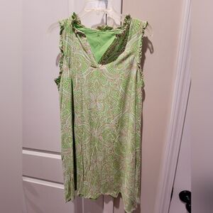 Lilly Pulitzer Green Patterned Sleeveless Dress